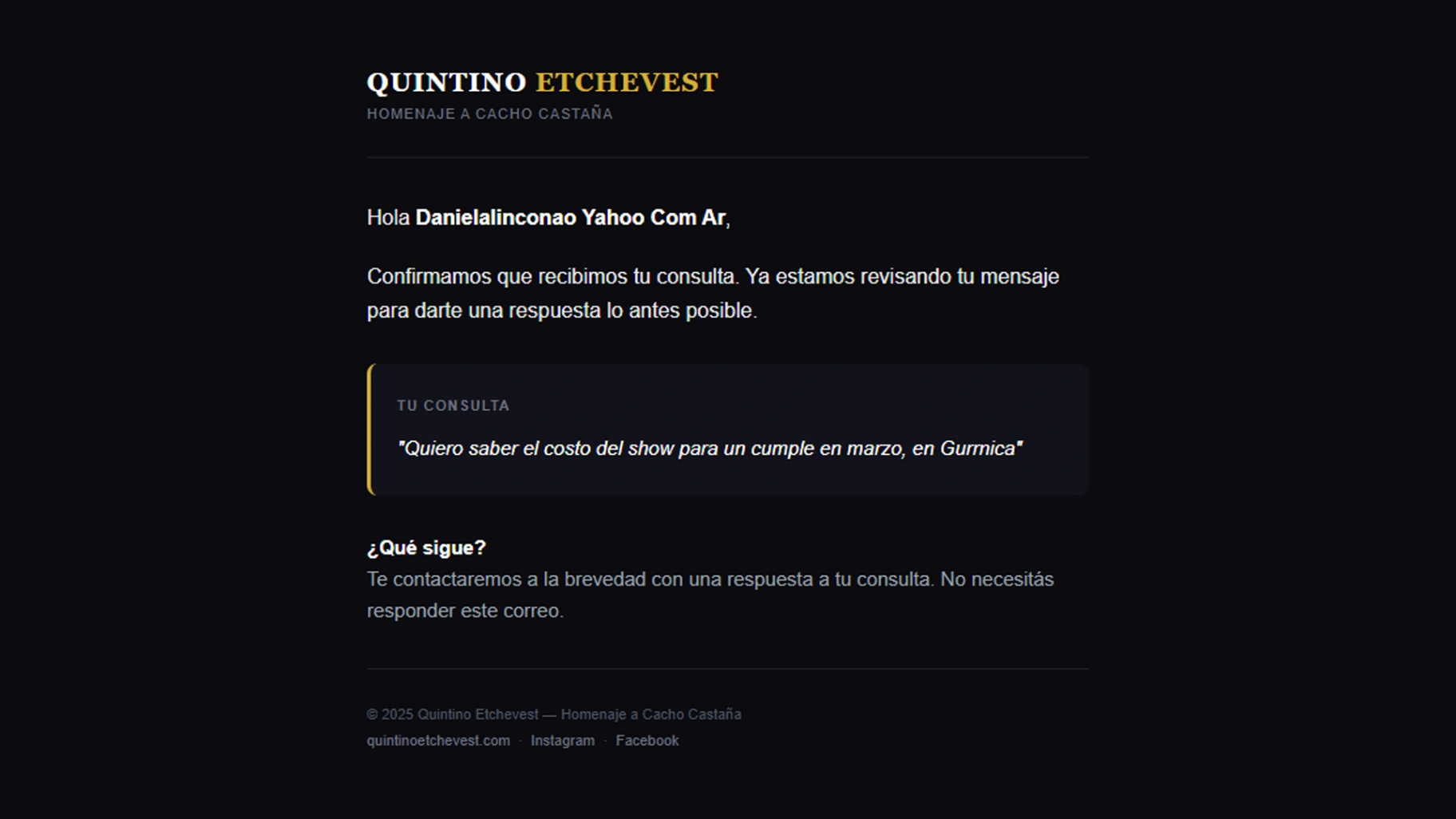 Confirmación de Consulta