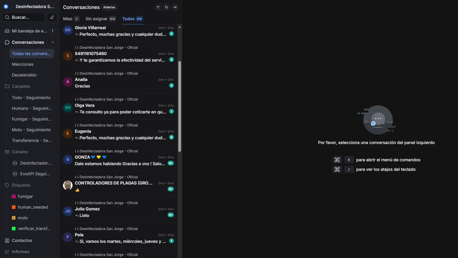 Gestión Operativa en Chatwoot